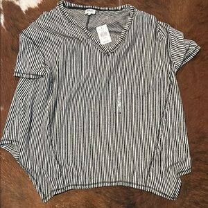 H&M Black and White Boxy Short Sleeve Tee